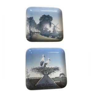 Lot Of 2 B & G Bing & Grondahl vintage Denmark Porcelain Trinket small dish